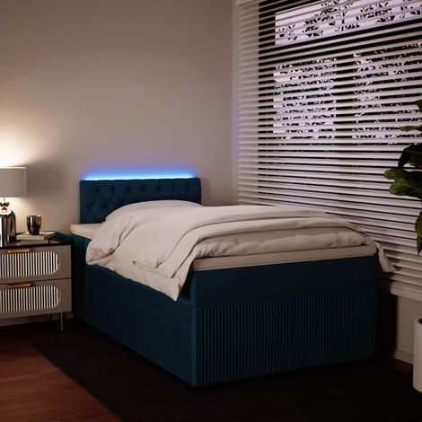 Boxspringbett mit Matratze Blau 120x190 cm Samt (1/5)