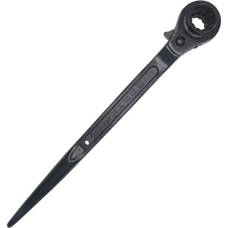 1 clé à cliquet Divers accessoire de portail, 19 x 21 mm, tête double ouverte, carré 1/2, poignée droite, acier chrome vanadium (1/4)