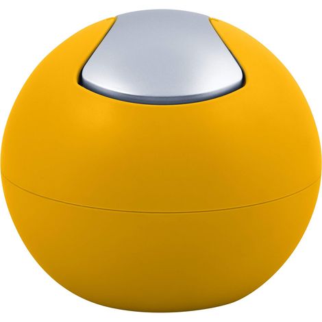 Spirella, pattumiera da bagno, 1 l, con coperchio basculante, colore: giallo opaco (1/4)