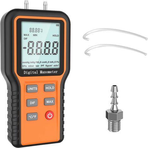 Manomètre Numérique, Mesure Pression Différentielle CVC, Plage ±206,8 mbar (1/5)