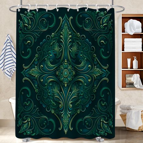 Rideau de douche imperméable en polyester 180x180 imprimé bâche de douche pour appartement (1/5)