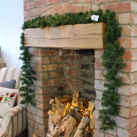 270cm (9ft) x 20cm Samuel Alexander Pine Christmas Garland Plain Green (1/5)