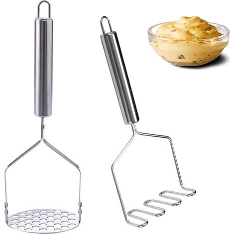 Set de 2 Presse-Purées en Inox pour Légumes et Fruits - Passe au Lave-Vaisselle (1/5)