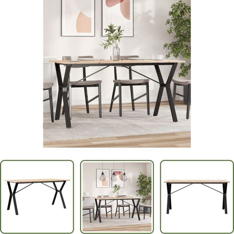 vidaXL Kiefer -  Esstisch Y-Gestell 160x80x75 cm Massivholz Kiefer und Stahl