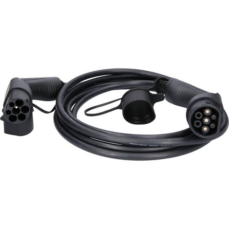 KS TOOLS Câble de charge efuturo droit, connecteur du type 2 vers le type 2, monophase, jusqu’à 7,4 kW, 32 A, 230 V, mode 3, 5 mètres ( 117.7150 ) (1/2)