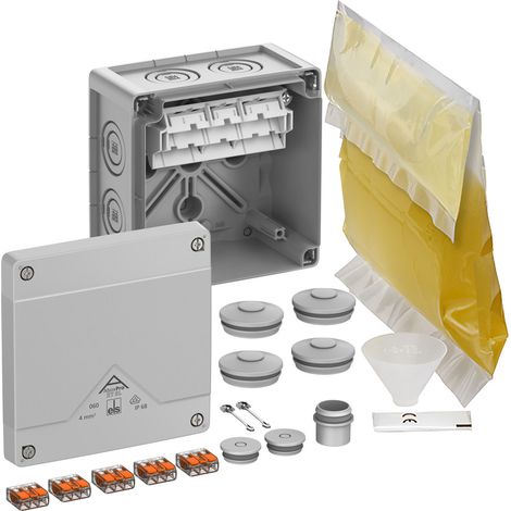 Spelsberg Scatola di derivazione, grado di protezione IP68, sezione conduttore max. 4², resistenza agli urti IK09, classe di protezione II, Ui 450V AC, Ui 450V DC, VDE, privo di alogeni, 40546001