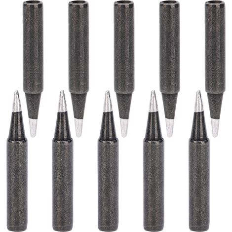 Lot de 10 pointes de fer à souder de rechange, type chauffant interne, noires, 900M-T-1.2D (1/5)