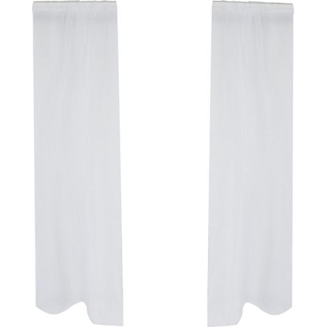 Rideaux transparents à œillets pour fenêtre, chambre, balcon, rideau de fenêtre (blanc) (1/5)
