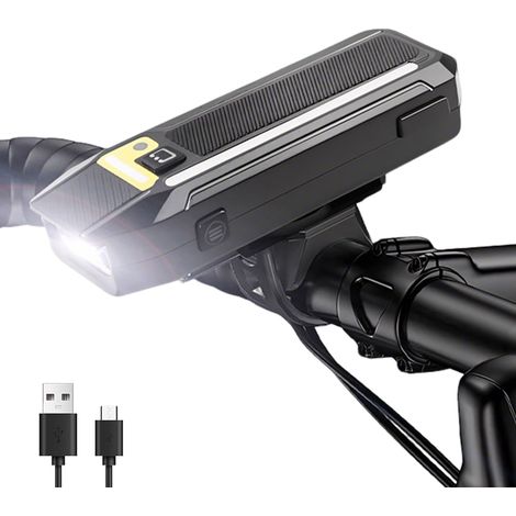 Fahrradlampe – Wiederaufladbar – Für Nachtfahrten – Wasserdicht – Unisex Rennrad & Mountainbike – Schwarz – Lumen/Reichweite 300–500 lm – 150–300 m (1/2)