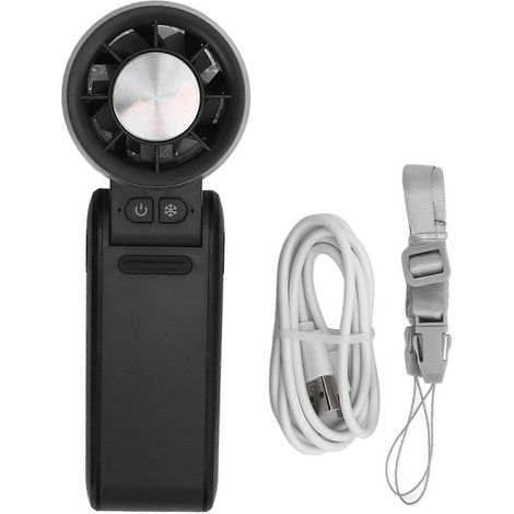 Mini-Akku-Ventilator, 4000 mAh, 4 Geschwindigkeitsstufen, Halbleiterkühlung, leiser, tragbarer Handventilator für drinnen, auf Reisen, am Strand und beim Camping (1/5)