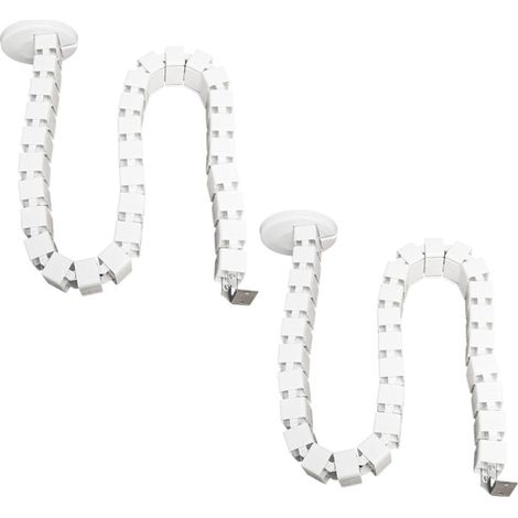 Kit de gestion des câbles, organiseur de câbles flexible réglable à quatre entrées pour bureaux, blanc, 2 pièce (carré, 80 cm) (1/5)