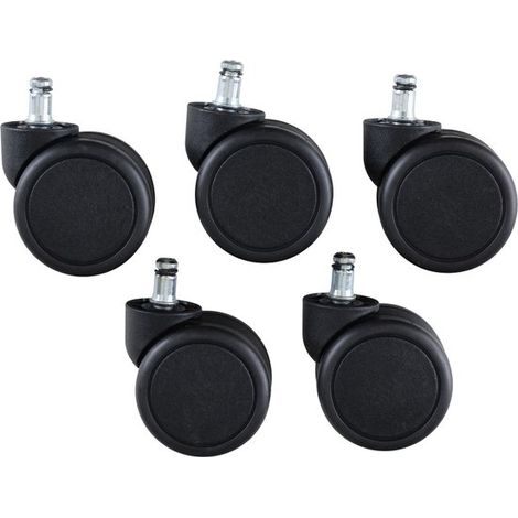 Roulettes pour chaise de bureau Hermann Miller Aeron, 60 mm, avec adaptateur 38 mm, lot de 5 (1/3)