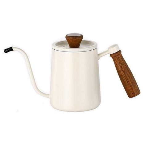 Cafetera, Tetera, Hervidor de agua con cuello de cisne, Hervidor con cuello de cisne, 600 ml, Hervidor de goteo, Apto para café y té, Negro (1/5)
