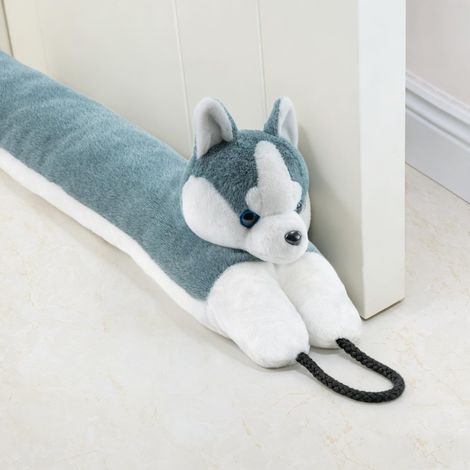 Boudin de porte en forme d'animal Husky, boudin de porte sous la porte et fenêtre, 81 cm / 32in, décoratif et lesté contre le vent et le bruit (1/5)