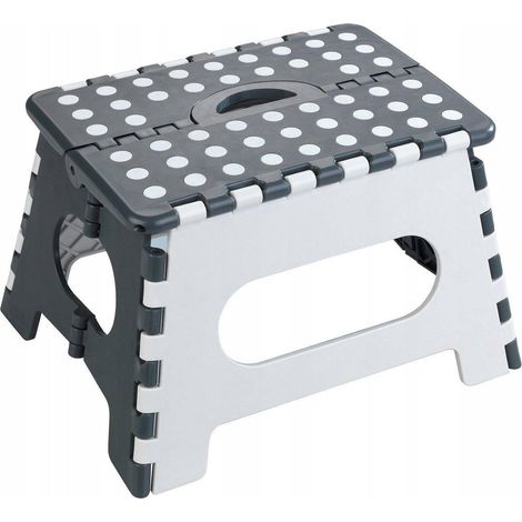 Maximex Taburete Secura gris plegable antideslizante