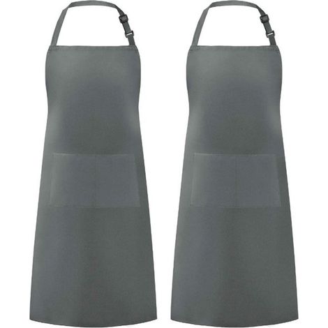 2er-Pack Kochschürzen Schürzen mit 2 Taschen Wasserabweisende verstellbare Schürzen für Damen und Herren Professionelle Küchenschürzen Geeignet s 89 (1/5)
