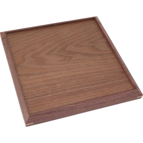 Plateau de service en bois, rectangulaire, pour le thé et les fruits, pour manger, la cuisine, la chambre, 25 x 25 cm (1/5)