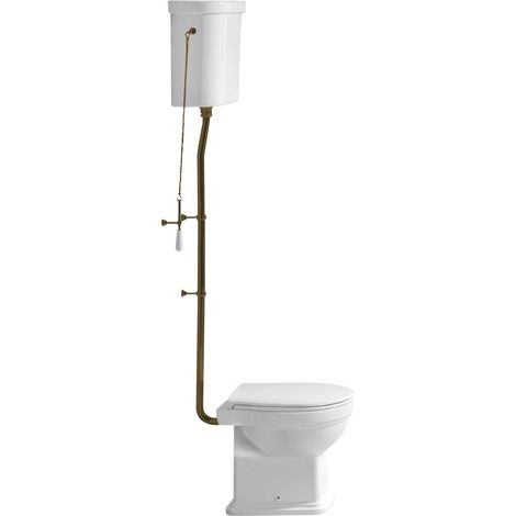 Cuvette WC CLASSIC avec réservoir d'eau, siphon en P, bronze blanc