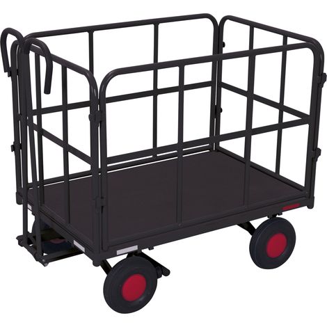 Cordes Handpritschenwagen mit 4 Rohrgitterwänden RAL 7016 (1/3)