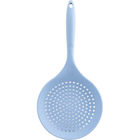 Grande passoire en silicone épaisse d'une seule pièce, résistante aux hautes températures, de qualité alimentaire, nouilles à long manche, outil de cuisine domestique, cuillère d'écumoire avec poignée