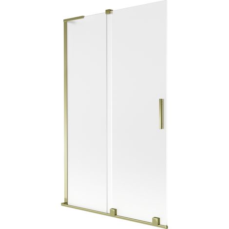 Mexen Velar L Badewannenabtrennung 2-flügelig verschiebbar 110 x 150 cm, matt, gold - 896-110-003-31-50 (1/5)