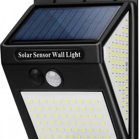 Lumiere Solaire Extérieur, Lampe Solaire Extérieur Détecteur de Mouvement, 3 Modes [1 Pack 144 LED] Etanche Eclairage (1/5)