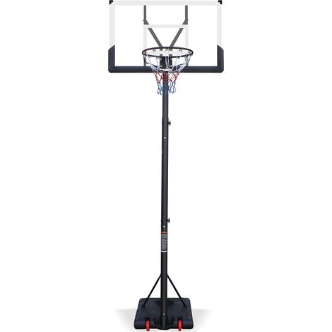 Panier de basket d'extérieur, hauteur réglable de 173,74 à 304,8 cm, convient aux enfants et aux adultes, revêtement antirouille, roulettes, motif sérigraphié blanc