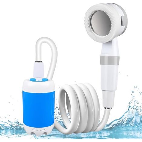 Ducha portátil para camping,Bomba de ducha eléctrica con batería recargable de 4000 mAh,Bomba de agua IPX7 para senderismo,Piscina para mascotas (1/5)