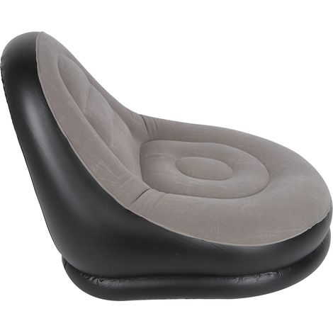 Ensemble canapé-pouf gonflable avec revêtement floqué, tabouret gonflable d'extérieur décontracté et élégant. (1/5)