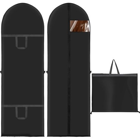 PUWOWYE 2 Stück Kleidersack Lang 180 60cm Schwarz Kleiderhüllen (1/5)