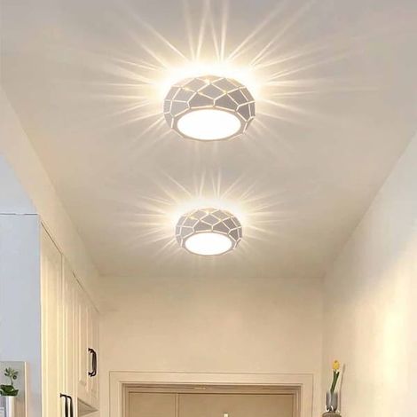 Petit lustre en cristal moderne et simple pour plafond semi-encastré, mini-plafonnier pour usage intérieur, convient aux salles de bains, couloirs, halls d'entrée, vérandas et placards. (1/5)