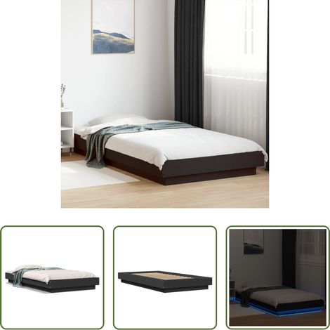 LED-Leuchten - Bettgestell mit LED Schwarz 90x200 cm Holzwerkstoff (1/5)