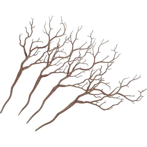 Branches Artificielles en Plastique Décor Vintage Marron de Bois de Cerf Lot de 4 pour Centre de Table et Arrangements Décoratifs (1/5)