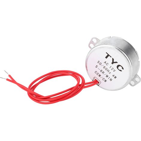 Synchronmotor, TYC30 AC 12V 4W 5-6RPM CCW/CW Synchronmotor mit Anschlusskabel, elektrischer Synchronmotor für handgefertigte Modelle, geräuscharm, geringer Stromverbrauch