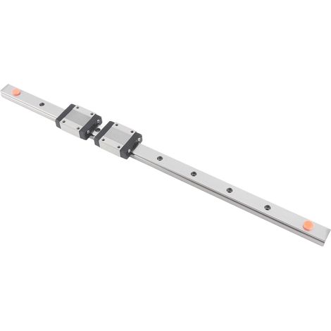 1 rail de guidage linéaire miniature de haute précision en acier de 400 mm/15,7 pouces avec 2 blocs (1/5)