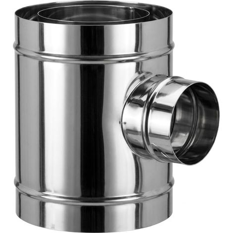 MAKA Raccordo T 90 Ridotto MP 80 Canna Fumaria Doppia Parete Inox Ø 180-230 mm (1/5)