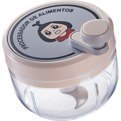 Hachoir à ail manuel, multifonctionnel, sûr, robuste et durable, de petite taille, pour un usage domestique, de couleur rose. (1/5)