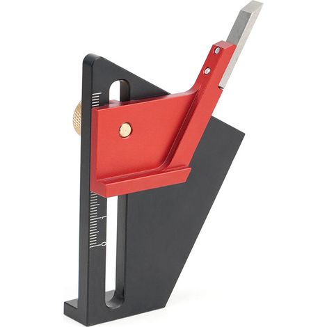 Outil de centrage pour le travail du bois, en alliage d'aluminium, pour le sciage et la réalisation d'assemblages. (1/5)