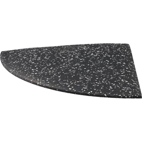 Pièce d'angle bordure caoutchouc sol sportif 'FIFTEEN' - 25x25 cm - 20 mm d'épaisseur - Gris clair / Noir (1/5)