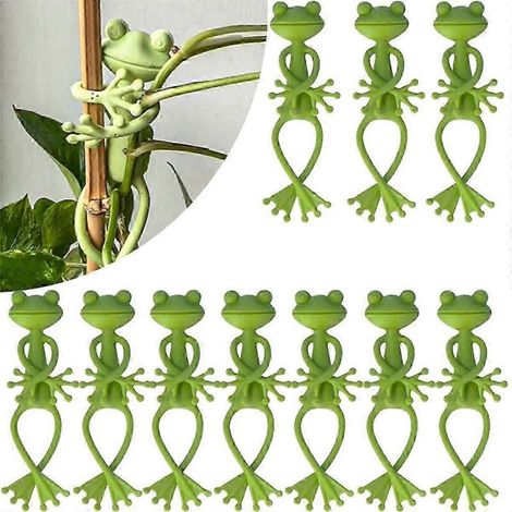 Lot de 10 supports pour plantes en forme de grenouille, supports verts pour plantes en forme de grenouille, supports mignons pour petites plantes en pot (1/5)