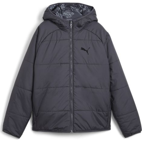 Puma Wendbare Daunenjacke für Jungen mit Kapuze, grau, 68283369, Größe 140