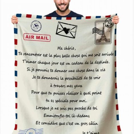 1 pièce Plaid personnalisé, doux en flanelle, couverture romantique 140x180 cm, pour canapé ou lit, idéal Saint-Valentin et cadeau couple