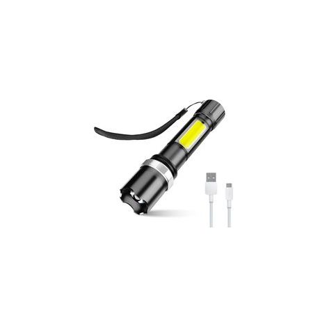 Torcia LED ricaricabile - 500 lm - 3 modalità - Impermeabile IPX5 [Classe energetica A+] - Crezuo