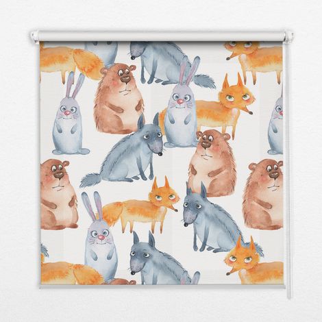 Tenda a Rullo Interna per Finestra - Tenda Filtrante Luce - Tenda Privacy - Tenda Decorativa Rettangolare - Rullo per Interni - (90 cm x 180 cm) - Animali
