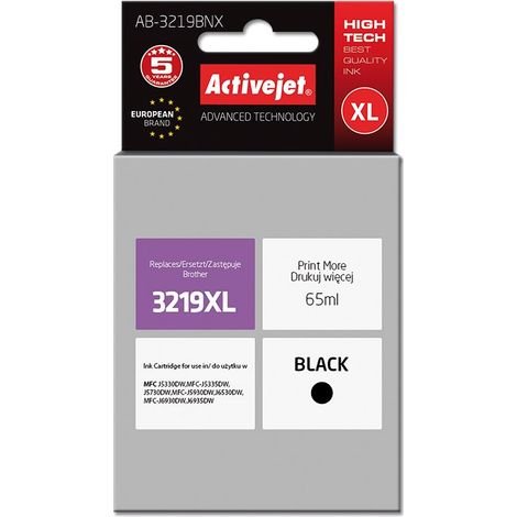 Activejet AB-3219BNX Ink cartridge (replacement for Brother LC3219Bk XL Supreme 65 ml black)
