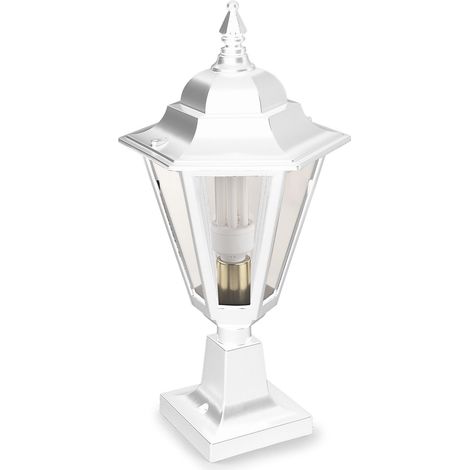 Borne classique ELITE 6 IP44 E27 42W 620mm Verre gelé Blanc (1/2)