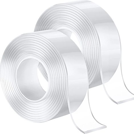 5M Ruban Adhésif Double Face Extra Fort, Nano Tape Transparent Lavable, Amovible Traceless Double-Face Gel