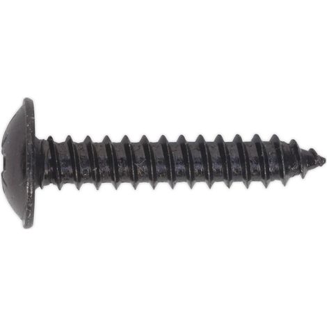 Sealey Self-Tapping Screw 4.8 x 25mm Flanged Head Black Pozi Pack of 100 BST4825
