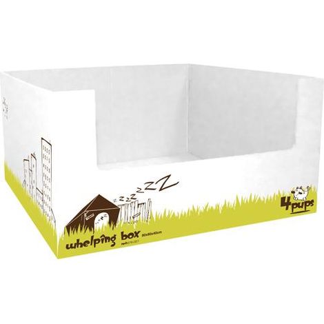 Distributeur de croquettes pour chien en carton ondulé recyclable – Dimensions 80x80x40cm – Pour races petites à moyennes