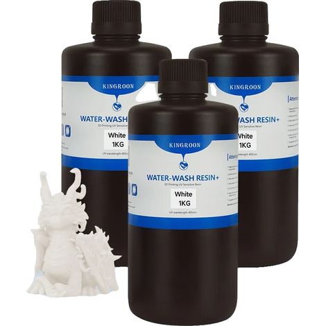 Resina per stampa 3D, facile da pulire, ecologica, bianca, 3 kg (1/2)